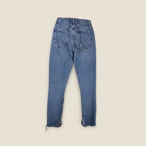 Agolde Womens Blue Denim Distressed High-Rise Button Fly Cropped Jeans Size 25 - Picture 8 of 10